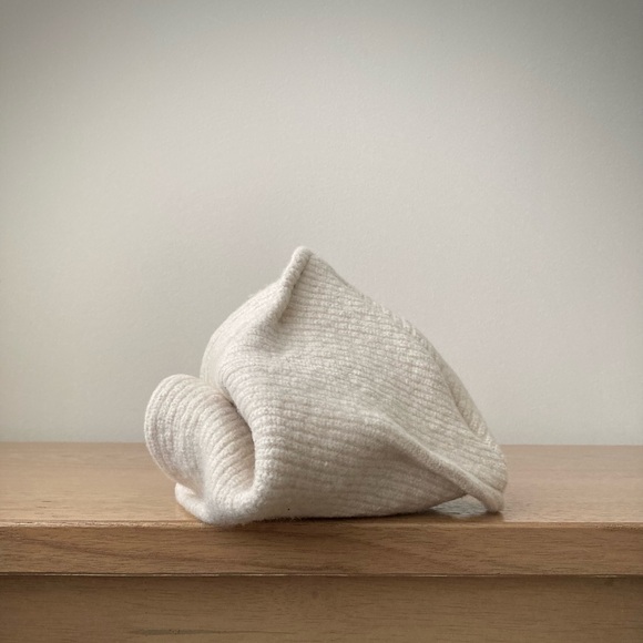 joodito origami crown wool cotton sweater hat ribbed beanie bucket cloche cream - Picture 10 of 11